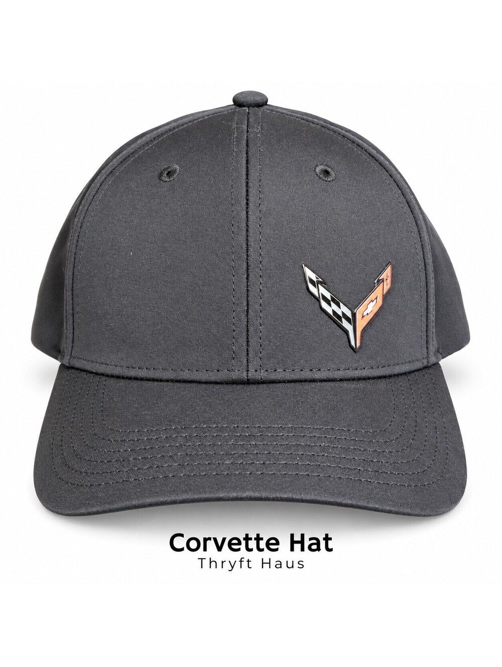 Cruisin Sports Corvette Black Baseball Cap Hat One Size Fits Most
